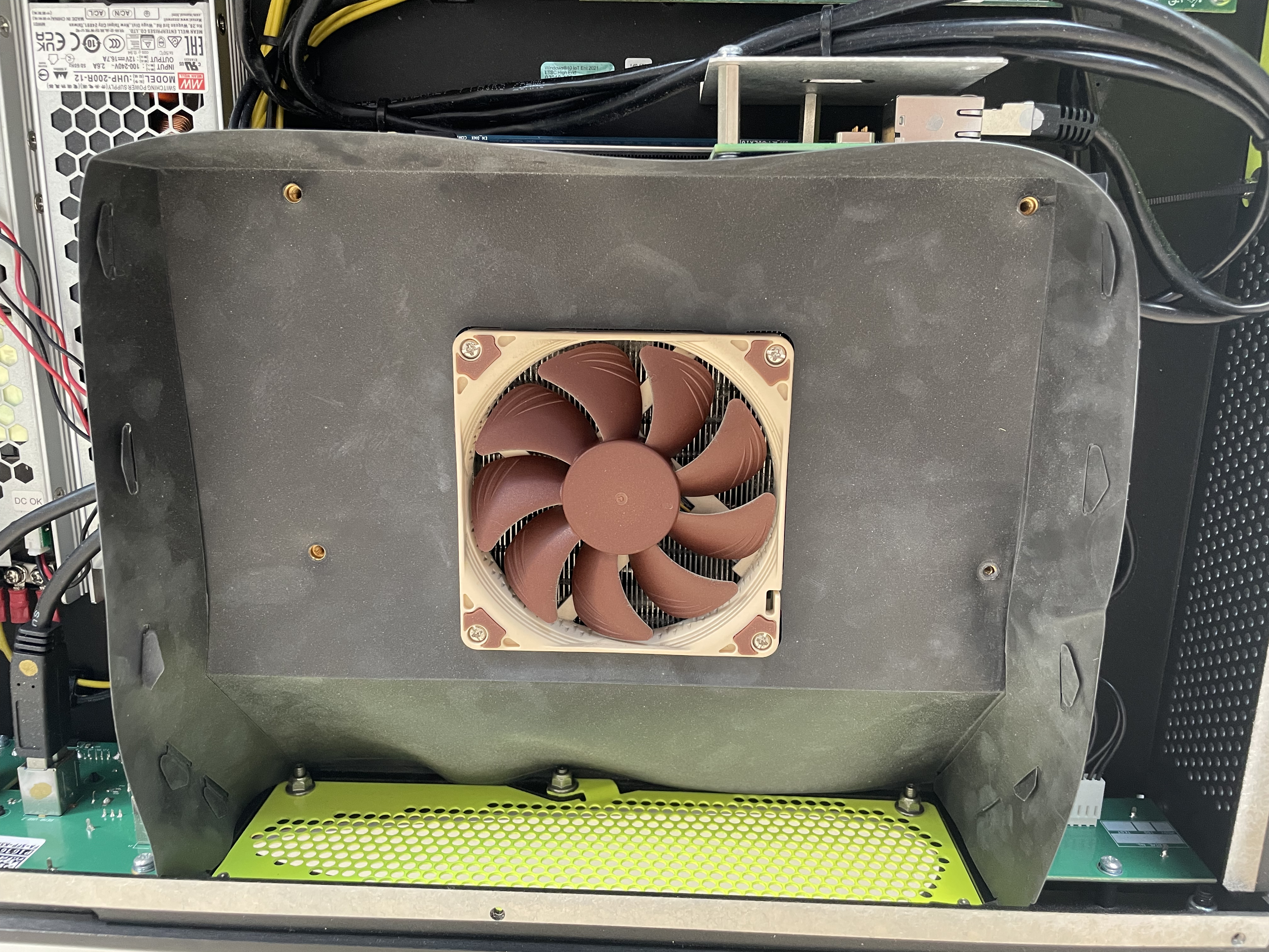 The air duct assembly with its four screws removed