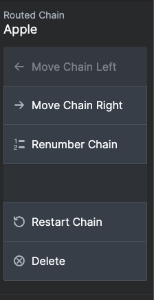 Chain action menu