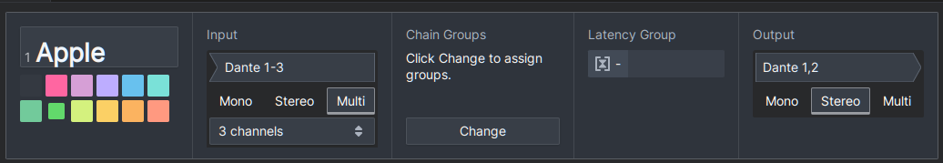 Detail pane for a chain
