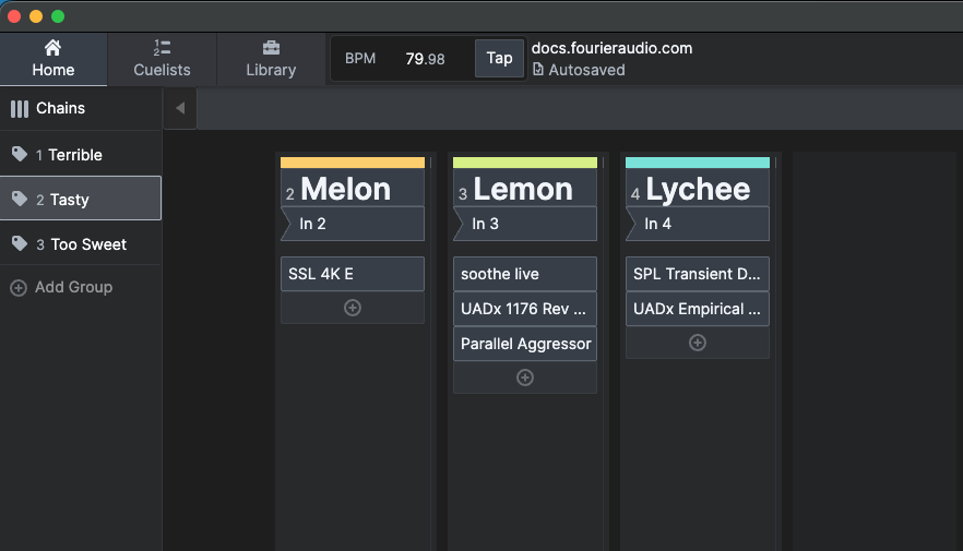 Channel patch group toggle