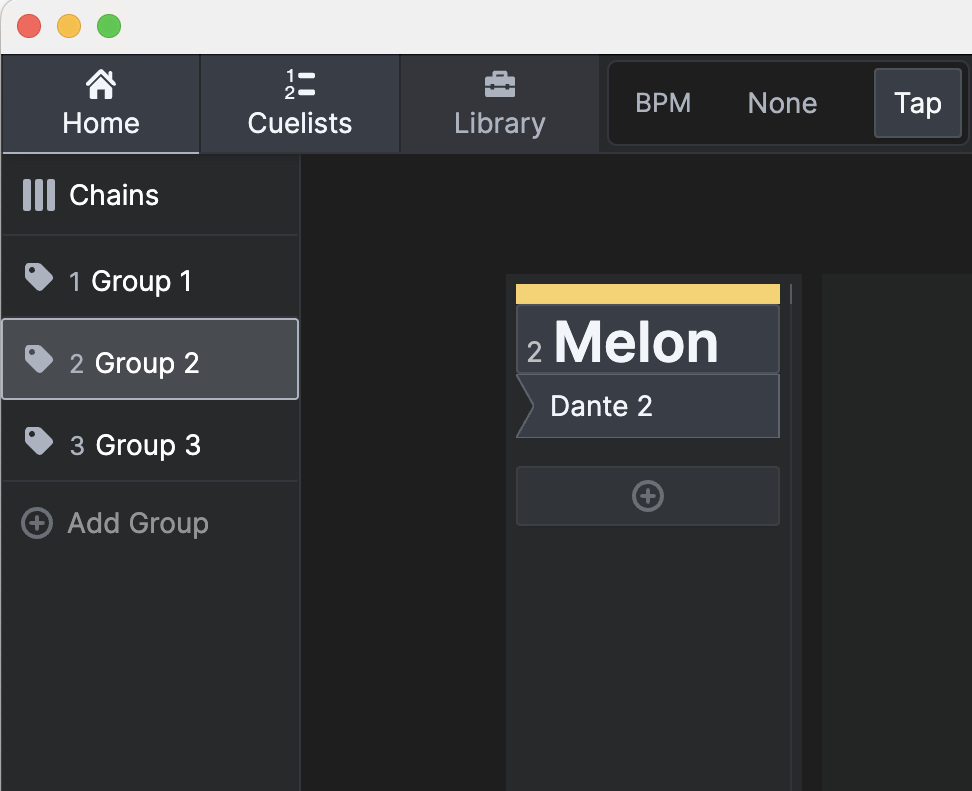 Channel patch group toggle