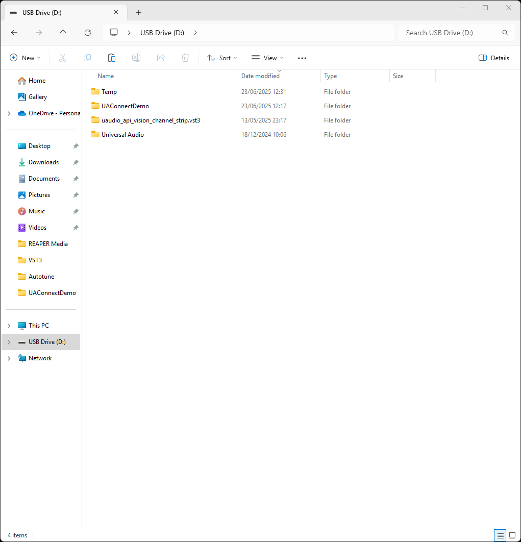 USB with files.