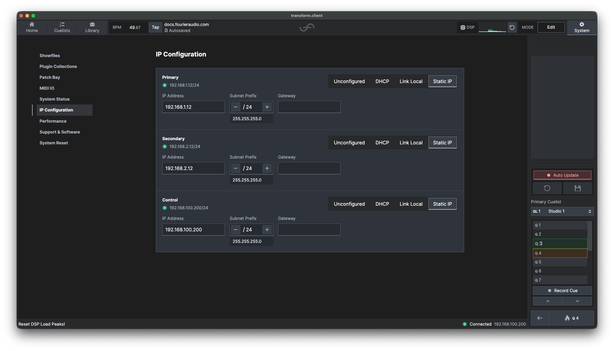 IP Configuration settings