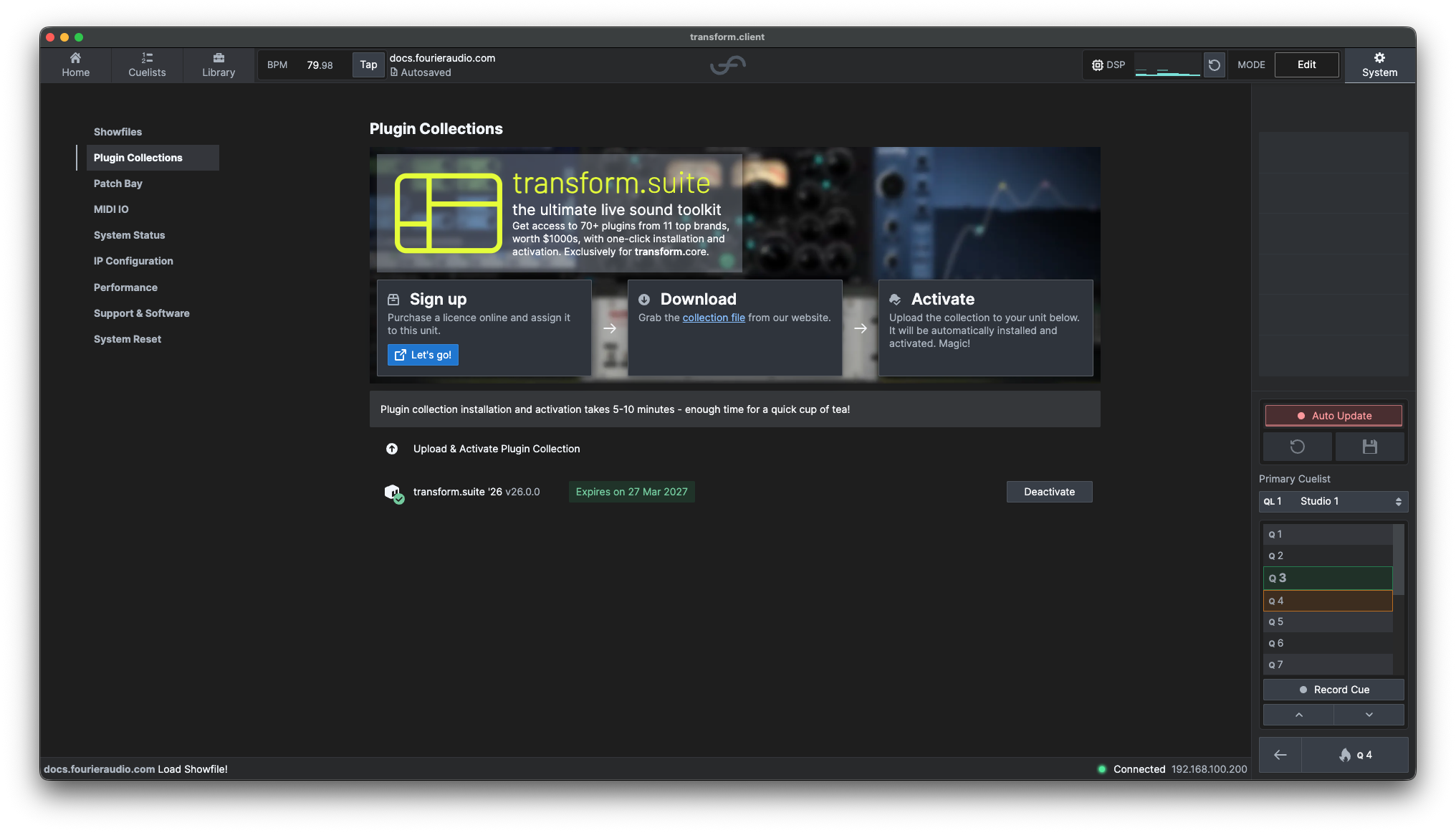 Plugin Collections tab