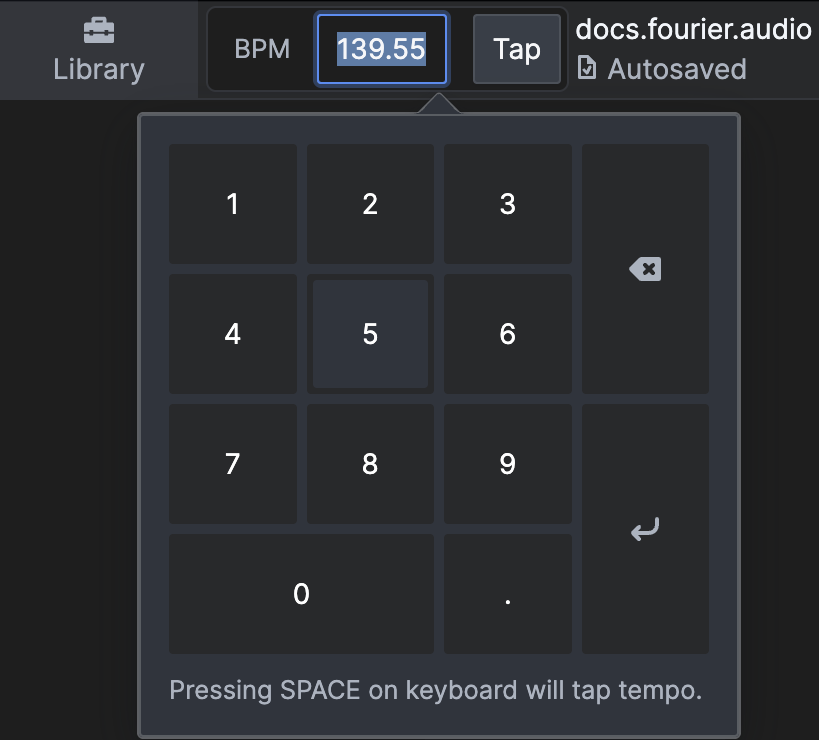 Tap Tempo Menu